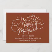 Save The Date On se marie Rust Simple Calligraphie (Devant)