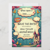 Save The Date Once Upon A Time Woodland Castle Fairytale Wedding (Devant)