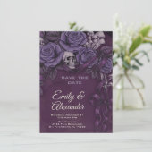 Save The Date One Love, Conception de mariage gothique prune (Debout devant)