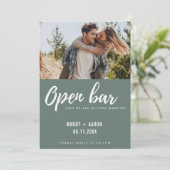 Save The Date Open Bar Modern Photo Mariage Funny Enregistrer la (Debout devant)