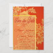 Save The Date Opulent Mandarin Orange Floral (Devant)
