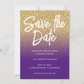 Save The Date Or brillant ombré royal violet (Devant)