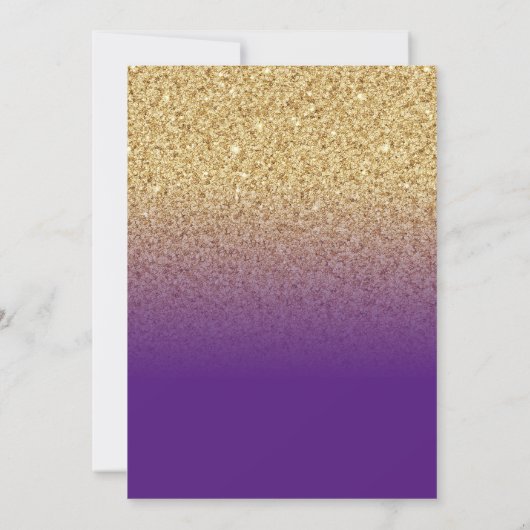 Save The Date Or brillant ombré royal violet (Dos)
