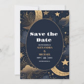 Save The Date Or Céleste Nuit Bleue de Mariage (Devant)
