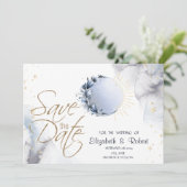 Save The Date Or céleste Soleil, Lune bleue, Étoiles (Debout devant)