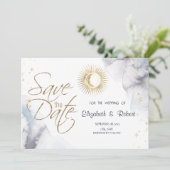 Save The Date Or céleste Soleil, Lune, Étoiles (Debout devant)