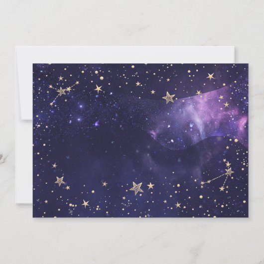Save The Date Or céleste Soleil, Lune, Étoiles Violet (Dos)