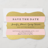 SAVE THE DATE OR CHIC | STRIPES ROSES ENREGISTRER LA DATE (Devant)