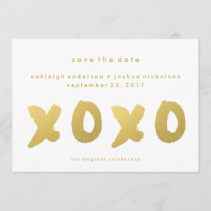 Save The Date Or chic XOXO Simple Modern Enregistrer la date