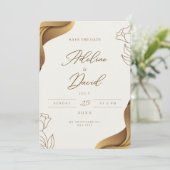 Save The Date Or Élégant Enregistrer L'Invitation Date (Debout devant)