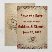 Save The Date Or et Parties scintillant (Devant / Derrière)