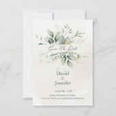 Save The Date Or Eucalyptus Vert (Devant)