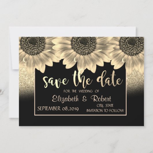 Save The Date Or, Fleurs De Soleil, Parties scintillant Enregist (Devant)