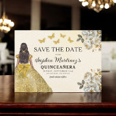 Save The Date Or floral Enregistrer la date Anniversaire Quincea