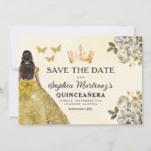 Save The Date Or floral Enregistrer la date Anniversaire Quincea (Devant)