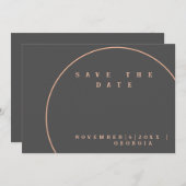 Save The Date Or gris et rose (Devant / Derrière)