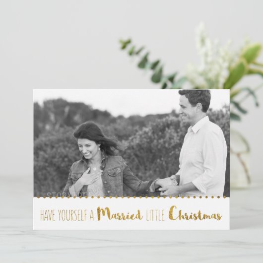 Save The Date Or, mariage et Noël brillant Enregistrer la date (Debout devant)