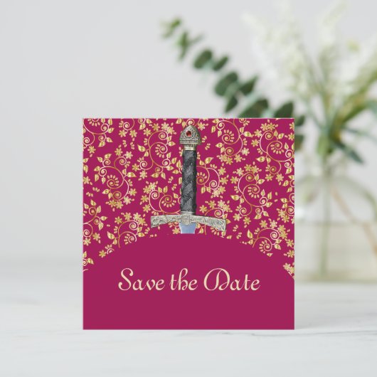 Save The Date Or Médiéval Enregistrer La Date (Debout devant)