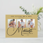 Save The Date Or noir mariage exquis Noël 3 photos (Debout devant)