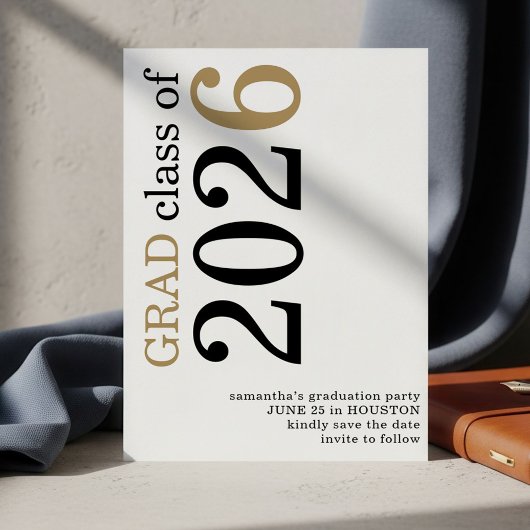 Save The Date Or Noir Moderne 2026. Remise des diplômes