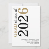 Save The Date Or Noir Moderne 2026. Remise des diplômes (Devant)