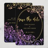 Save The Date Or pur élégant (Devant / Derrière)