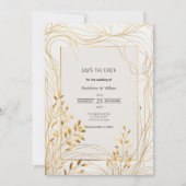 Save The Date Or romantique et Mariage d'eucalyptus (Devant)