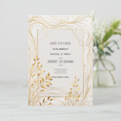 Save The Date Or romantique et Mariage d'eucalyptus (Debout devant)