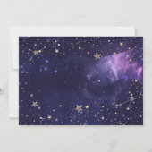 Save The Date Or Soleil Céleste, Lune, Étoiles Violet (Dos)
