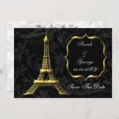 Save The Date or Tour Eiffel Mariage français Enregistrer la dat (Devant / Derrière)