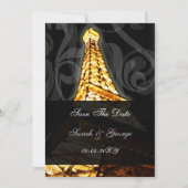 Save The Date or Tour Eiffel Mariage français Enregistrer la dat (Devant)