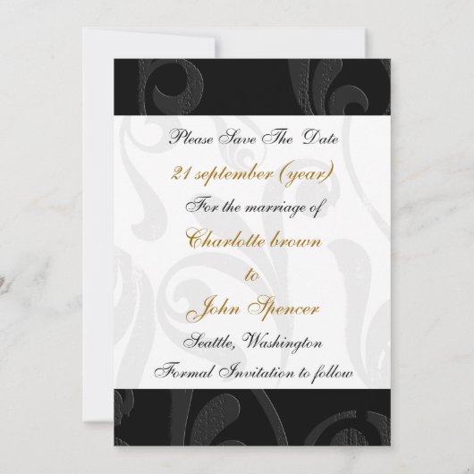 Save The Date or Tour Eiffel Mariage français Enregistrer la dat (Dos)