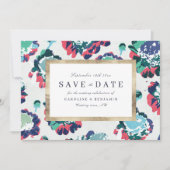 Save The Date Or vert classique moderne abstrait floral (Devant)