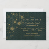 Save The Date or vert Snowflakes Hiver enregistrer la date (Devant)