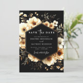 Save The Date Or Whimsical classique et Mariage noir (Debout devant)
