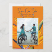 Save The Date Orange Bird of Paradise Enregistrer La Date Annonc (Devant)