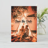 Save The Date orange boho enregistrer la date QR ajouter le nom (Debout devant)