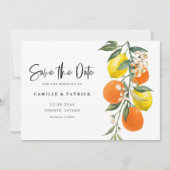 Save The Date Orange botanique et Garland de citron (Devant)