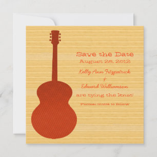Save The Date Orange Country Guitar Enregistrer la date Invitati