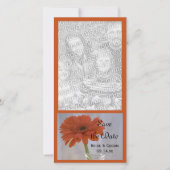 Save The Date Orange Daisy in Vase Wedding Enregistrer la date (Devant)