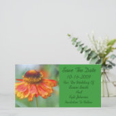 Save The Date Orange Daisy Mariage Floral Enregistrer La Date (Debout devant)