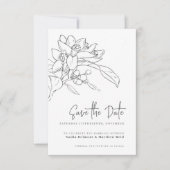 Save The Date Orange fleur mono photo mariage enregistrer la dat (Devant)