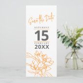 Save The Date Orange fleur photo mariage enregistrer la date (Debout devant)
