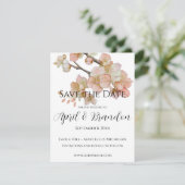 Save The Date Orange fleurs florales élégant script de calligrap (Debout devant)