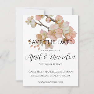 Save The Date Orange fleurs florales élégant script de calligrap