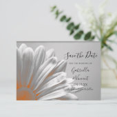 Save The Date Orange Floral Faits saillants Mariage Enregistrer  (Debout devant)