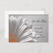 Save The Date Orange Floral Faits saillants Mariage Enregistrer  (Devant / Derrière)