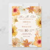 Save The Date Orange flowers (Devant)