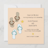 Save The Date Orange Fun Flip Flop Wedding Enregistrer la date (Dos)