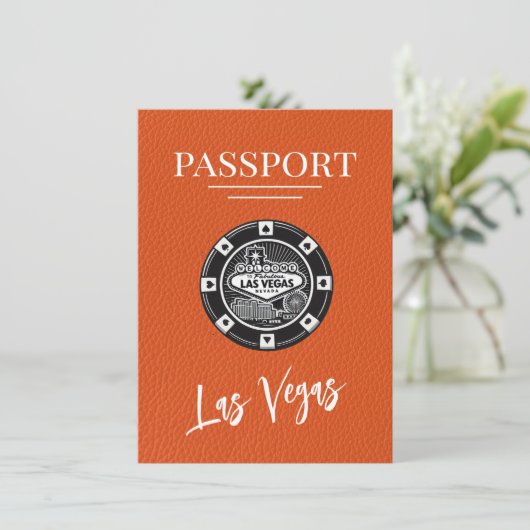 Save The Date Orange Las Vegas Passport Enregistrer La Date (Debout devant)